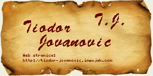 Tiodor Jovanović vizit kartica